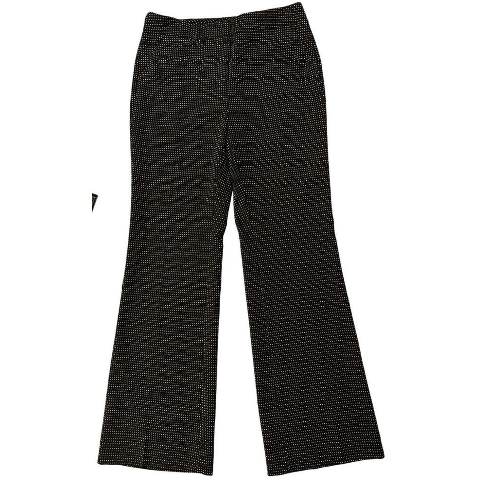 Chico's women's wide leg black trousers size 0 (4 Reg) white pattern, stretch, N